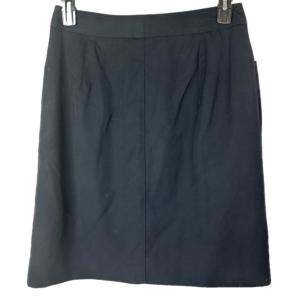 Calvin‎ Klein Women's Navy Blue Wool Blend Sheath Career Skirt Size 12 - Picture 2 of 9